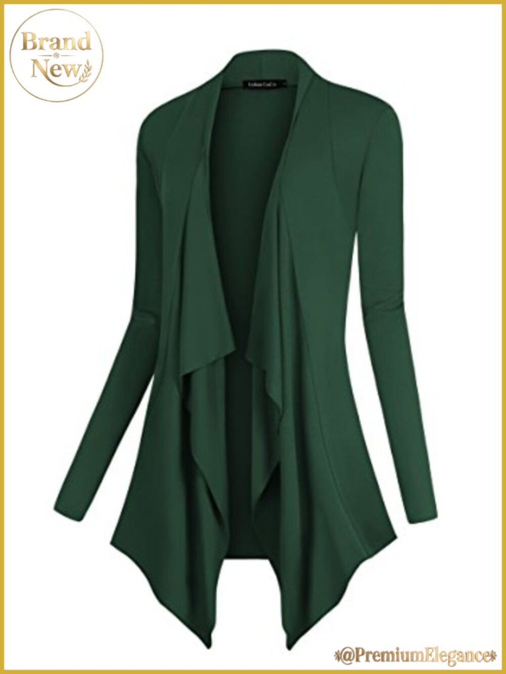 Drape Front Open Cardigan Long Sleeve Irregular Asymmetrical Hem